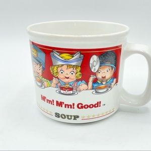 Campbell’s soup can ceramic mug with kids representing various occupations 1993